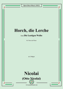 Nicolai-Horch,die Lerche,in E Major,from Die Lustigen Weibe