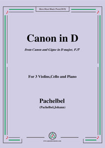 Pachelbel-Canon in D,P.37,No.1,for 3 Violins,Cello and Piano