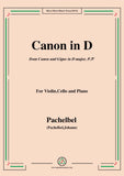 Pachelbel-Canon in D,P.37,No.1,for Violin,Cello and Piano