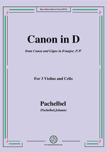 Pachelbel-Canon in D,P.37,No.1,for 3 Violins and Cello