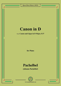 Pachelbel-Canon in D,P.37 No.1,for Piano
