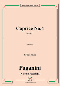 Paganini-Caprice No.4,Op.1 No.4,in c minor,for Solo Violin