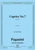 Paganini-Caprice No.7,Op.1 No.7,in a minor,for Solo Violin