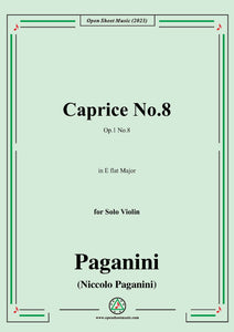 Paganini-Caprice No.8,Op.1 No.8,in E flat Major,for Solo Violin