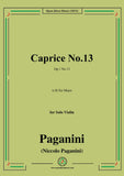 Paganini-Caprice No.13,Op.1 No.13,in B flat Major,for Solo Violin