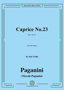Paganini-Caprice No.23,Op.1 No.23,in E flat Mjaor,for Solo Violin