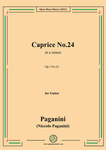 Paganini-Caprice No.24,Op.1 No.24,in a minor,for Guitar