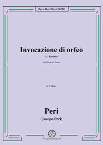 Peri-Invocazione di orfeo,from Euridice,in E Major,for Voice and Piano