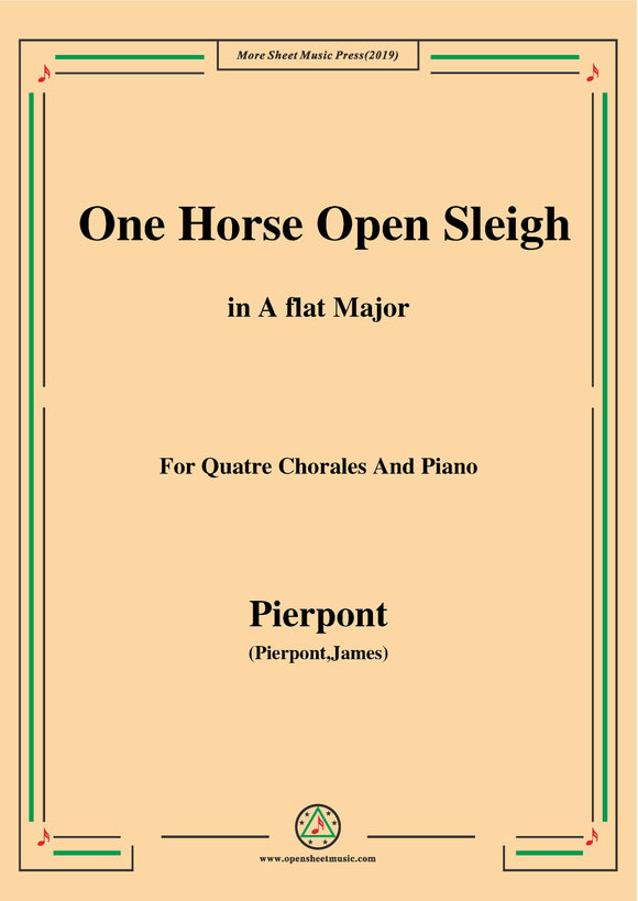 Pierpont-Jingle Bells(The One Horse Open Sleigh),for Quatre Chorales