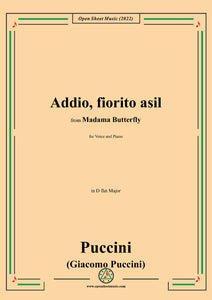 Puccini-Addio,fiorito asil,in D flat Major,from 'Madama Butterfly,SC 74'