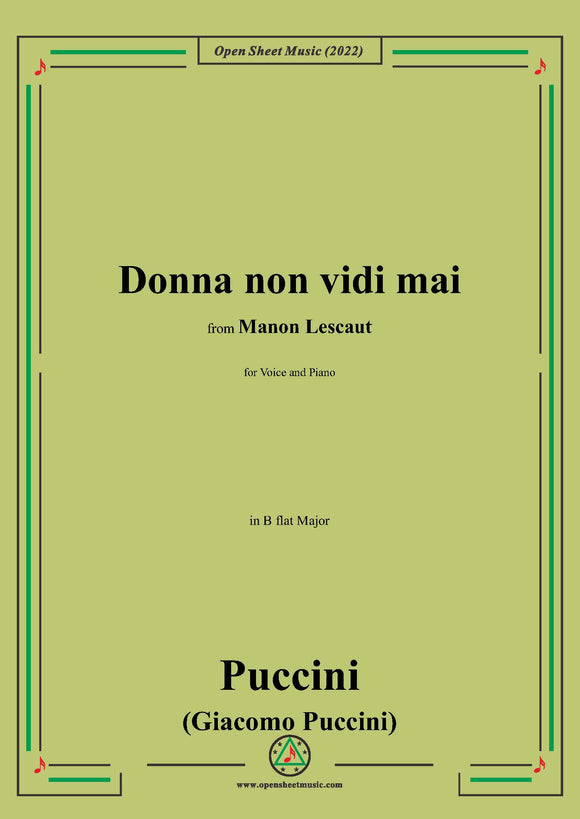 Puccini-Donna non vidi mai,in B flat Major,from Manon Lescaut