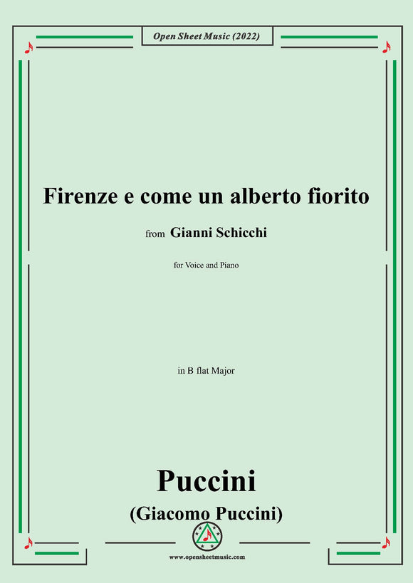 Puccini-Firenze e come un alberto fiorito,in B flat Major,from Gianni Schicchi