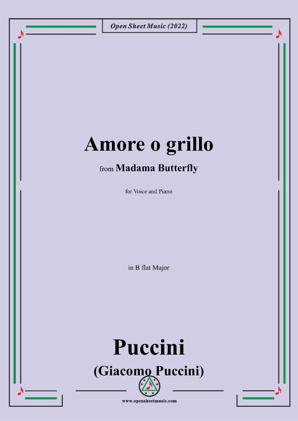 Puccini-Amore o grillo,in B flat Major,from 'Madama Butterfly,SC 74'