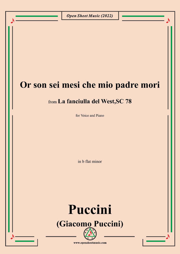 Puccini-Or son sei mesi che mio padre mori,in b flat minor