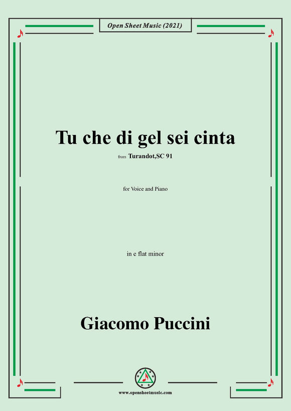 Puccini-Tu che di gel sei cintain,e flat minor