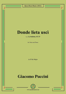 Puccini-Donde lieta uscì,in D flat Major