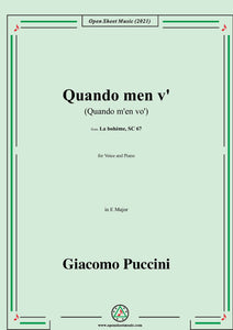 Puccini-Quando men v'(Quando m'en vo'),in E Major