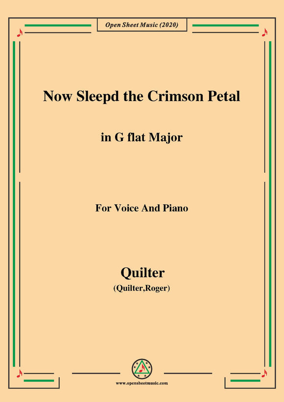 Quilter-Now Sleepd the Crimson Petal