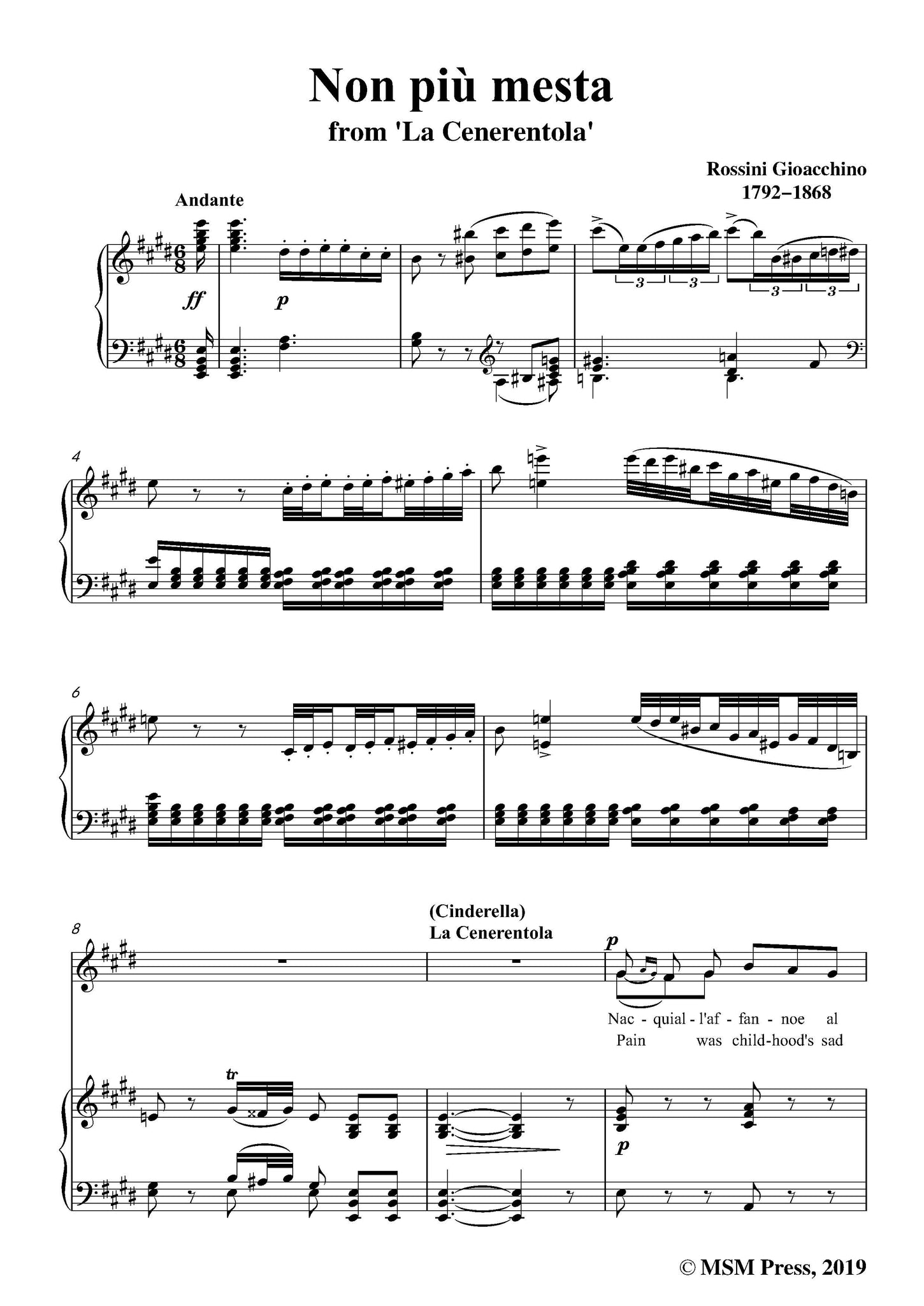 Rossini Non,più mesta,from 'La Cenerentola' – Open Sheet Music