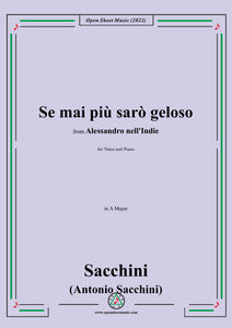 Sacchini-Se mai più sarò geloso,in A Major,for Voice and Piano