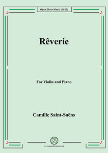 Saint-Saëns-Rêverie,for Violin and Piano