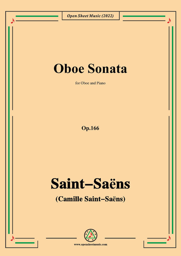 Saint-Saëns-Oboe Sonata,Op.166,for Oboe and Piano