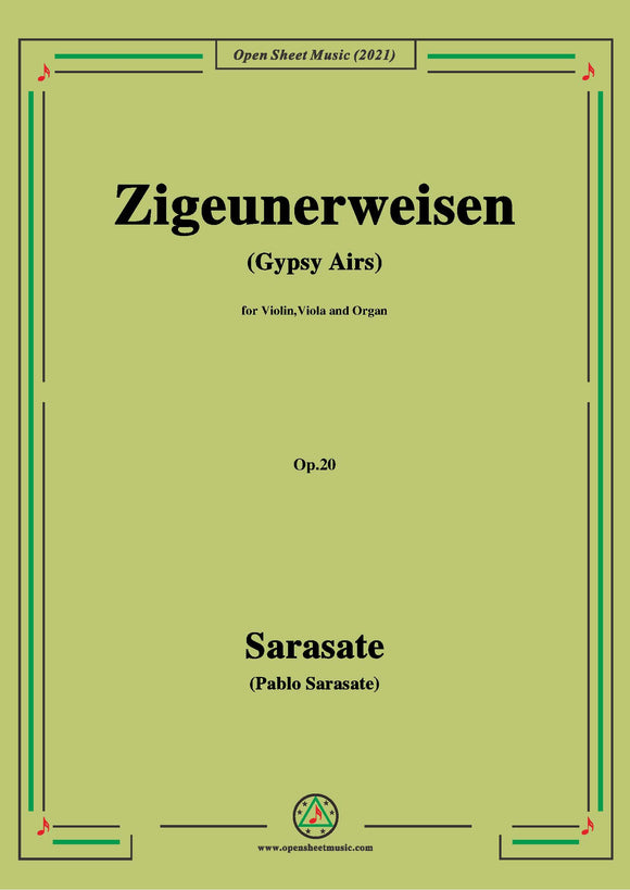 Sarasate-Zigeunerweisen(Gypsy Airs),Op.20,for Violin,Viola and Organ