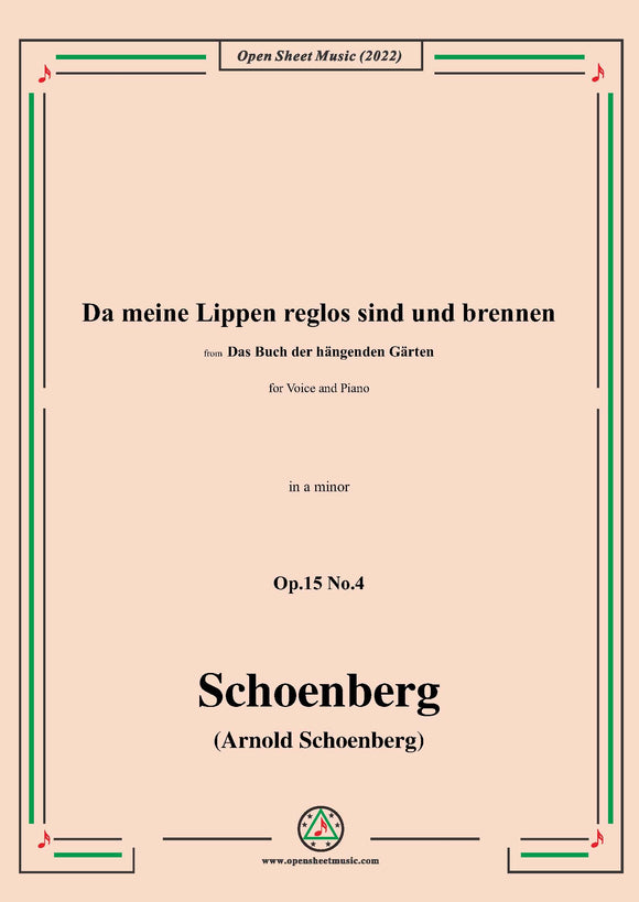 Schoenberg-Da meine Lippen reglos sind und brennen,in a minor,Op.15 No.4