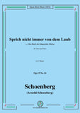 Schoenberg-Sprich nicht immer von dem Laub,in C Major