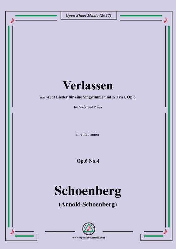 Schoenberg-Verlassen,in e flat minor,Op.6 No.4