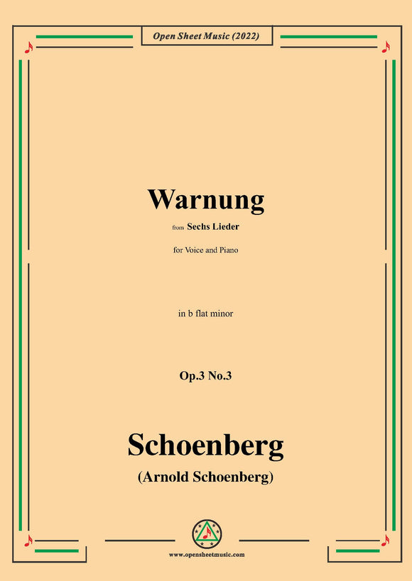 Schoenberg-Warnung,in b flat minor