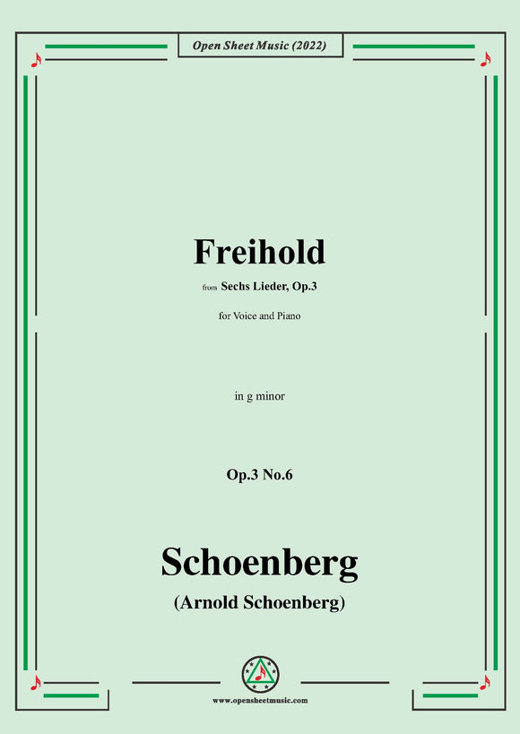 Schoenberg-Freihold,in g minor,Op.3 No.6