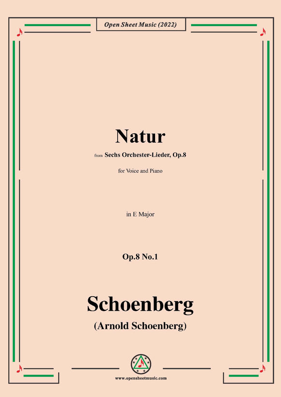 Schoenberg-Natur,in E Major,Op.8 No.1