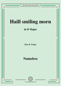 Nameless-Christmas Carol,Haill smiling morn,in D Major,for 4 Voice