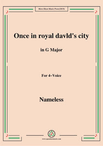 Nameless-Christmas Carol,Once in royal davld's city,in G Major,for 4 Voice