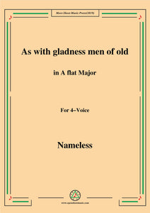 Nameless-Christmas Carol,As with gladness men of old,in A flat Major,for 4 Voice