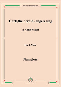 Nameless-Christmas Carol,Hark,the herald-angels sing,in A flat Major,for 4 Voice