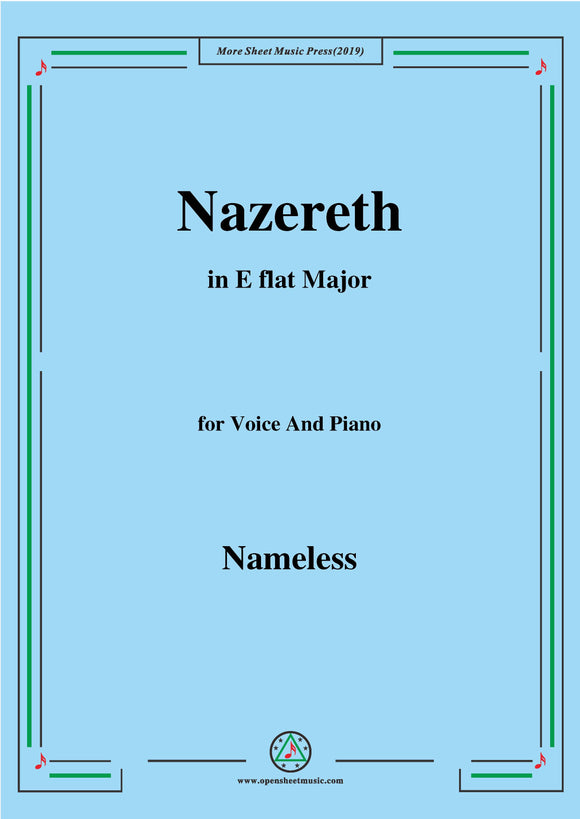 Nameless-Christmas Carol,Nazereth,in E flat Major,for voice and piano
