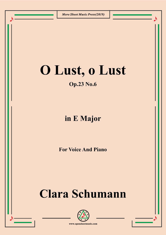 Clara-O Lust,o Lust,Op.23 No.6