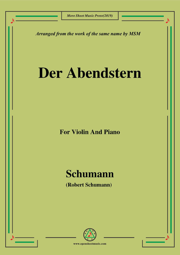 Schumann-Der Abendstern,Op.79,No.1,for Violin and Piano