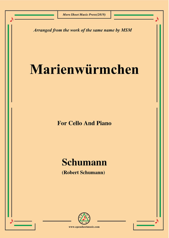 Schumann-Marienwürmchen,Op.79,No.14,for Cello and Piano