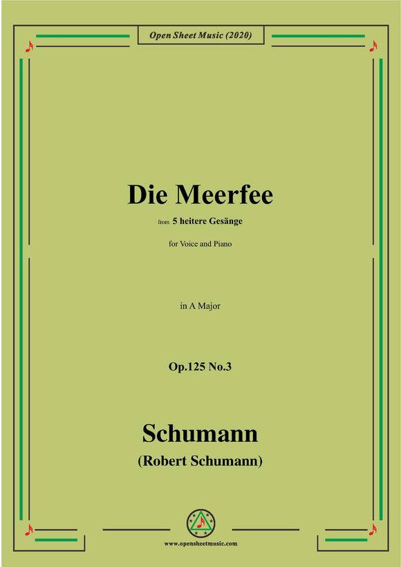 Schumann-Die Meerfee Op.125 No.3,in A Major