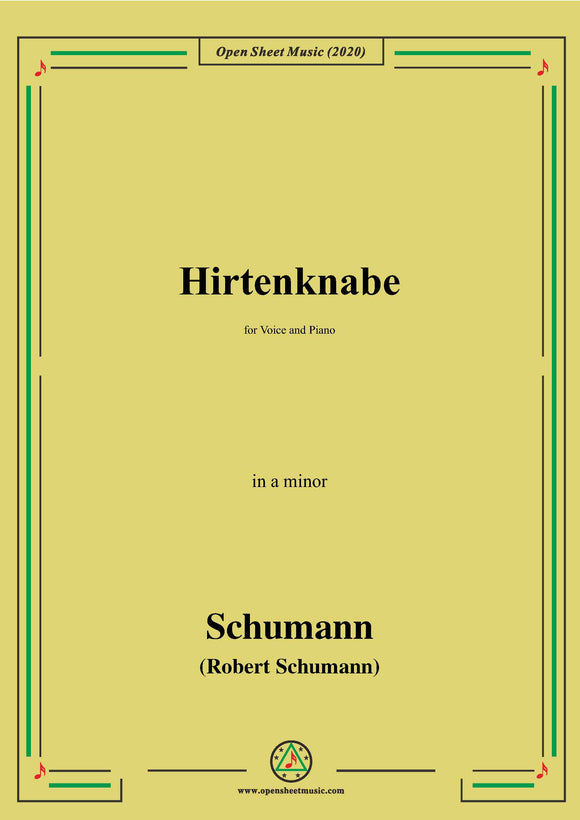 Schumann-Hirtenknabe,in a minor,for Voice and Piano