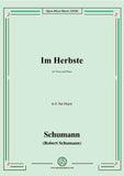 Schumann-Im Herbste,in E flat Major,for Voice and Piano