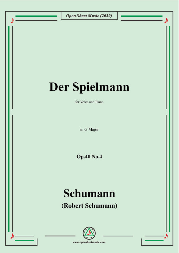 Schumann-Der Spielmann Op.40 No.4
