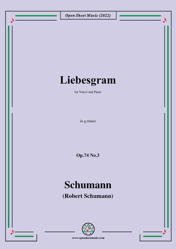 Schumann-Liebesgram,Op.74 No.3