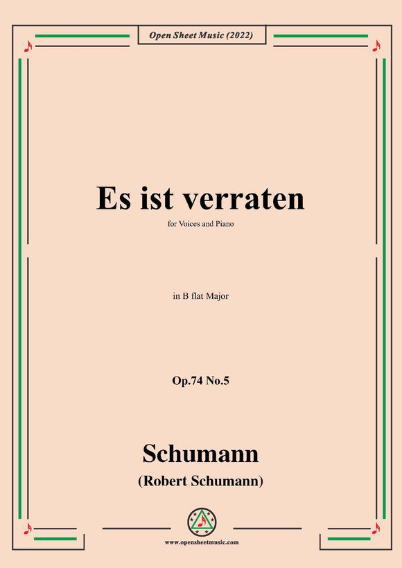 Schumann-Es ist verraten,Op.74 No.5