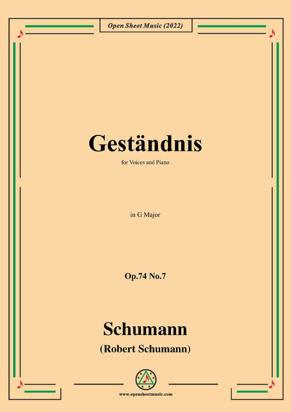 Schumann-Gestandnis,Op.74 No.7