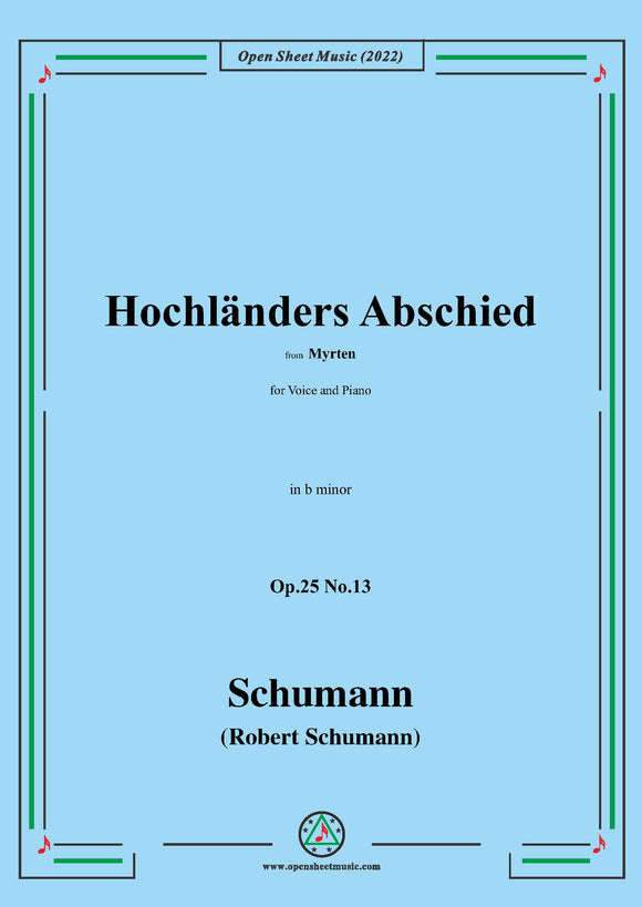 Schumann-Hochlanders Abschied,Op.25 No.13