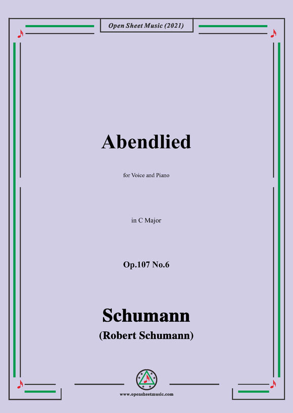 Schumann-Abendlied,for Voice and Piano